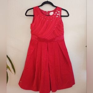 American Girl Tis The Season Red Velvet Satin Tulle Pleated Holiday Party Dress